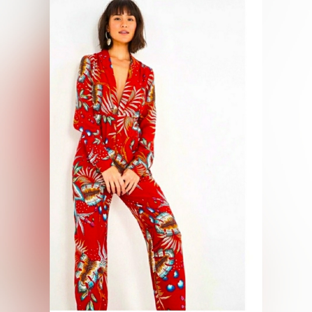 Farm Rio Red Multi Jumpsuit